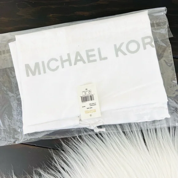 Michael Kors Large Dust Bag Travel Cover White Satin Drawstring Storage Bag - Picture 5 of 6